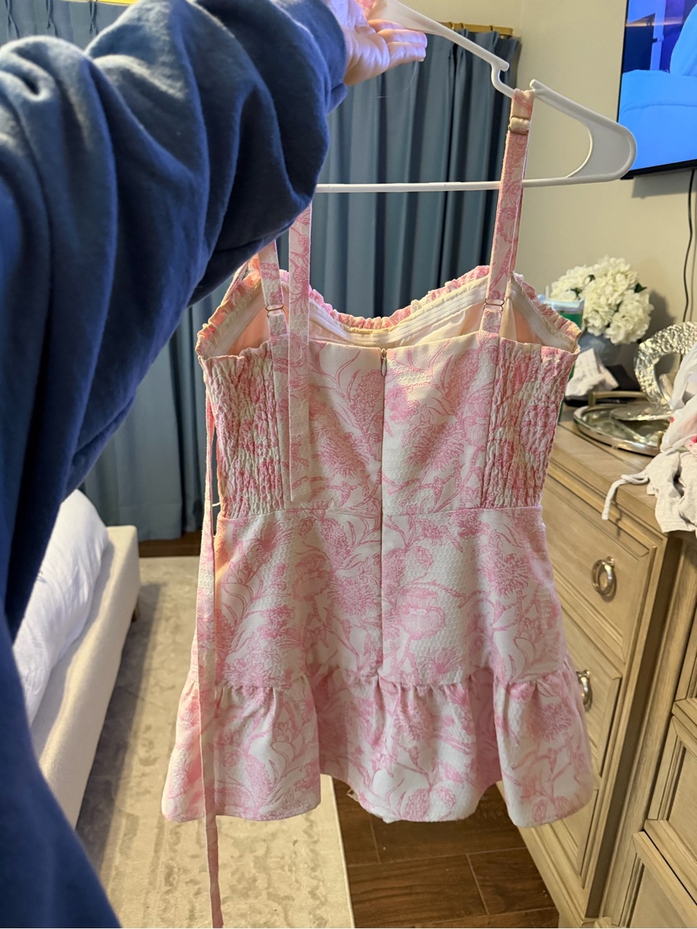 Amanda Uprichard Pink and Cream Mini Dress - Picture 2 of 4